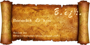 Benedek Ákos névjegykártya